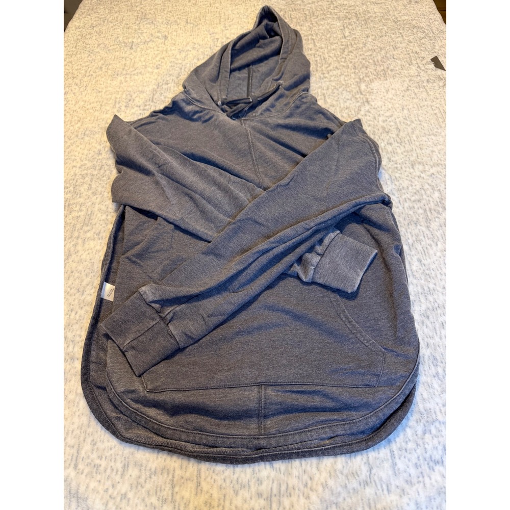 Fitz and Eddie Women's Charcoal Gray Hoodie Cutout Back Casual Athleisure M NWOT